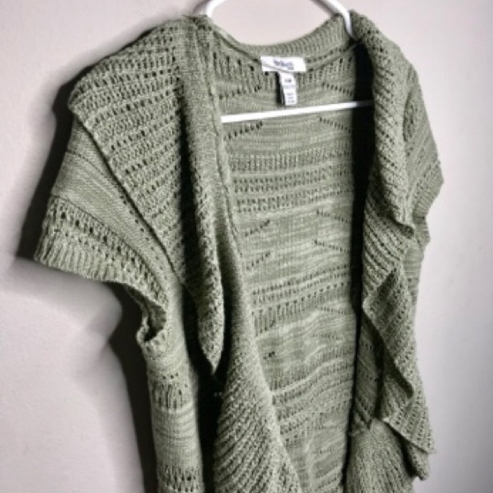 Style & Co Petite Light Green Short Sleeve Shirt Sz P/M